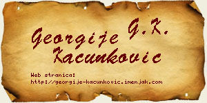 Georgije Kačunković vizit kartica